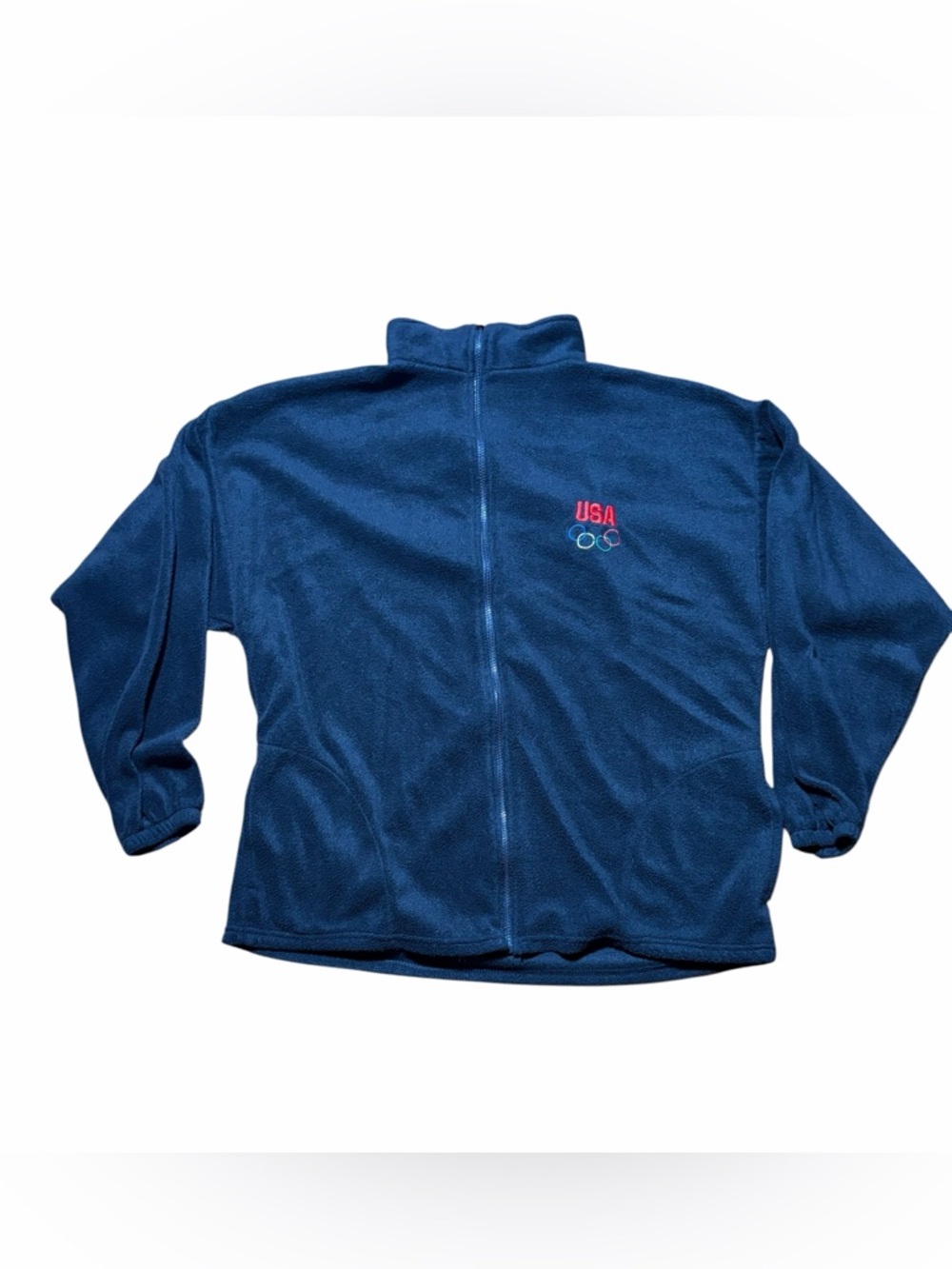 USA Embroidered Navy Full-Zip Fleece Jacket